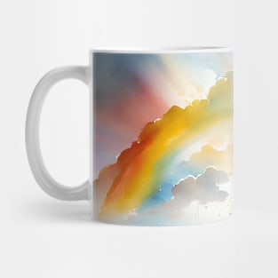 Rainbows and clouds - Watercolour - 02 Mug